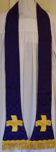 Reversible White-Purple Stole